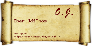Ober János névjegykártya
